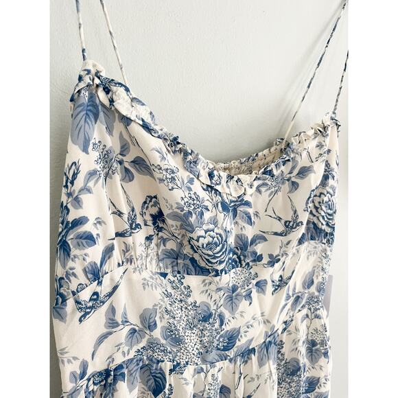 Reformation | NWT Marin Mini Dress in Pompadour Blue White Floral | Sz 10 - Picture 4 of 10